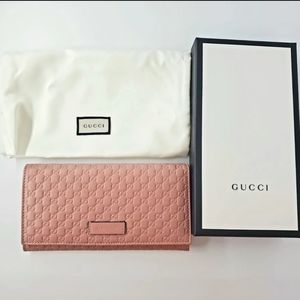 100% Authentic Gucci Microguccisima Pink Wallet